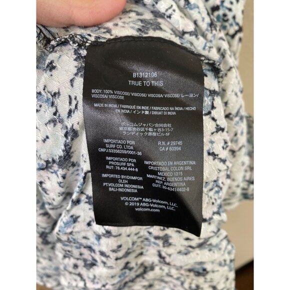 Volcom Womens Floral Tiered Sun Dress XS Lightweight Ruffle Strappy Blue/White - Picture 4 of 8